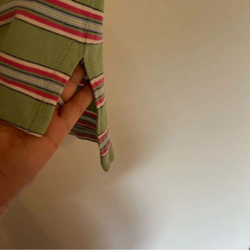 Polo by Ralph Lauren Green and Pink Striped Polo Size Small